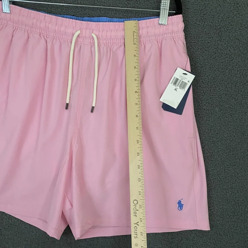 Polo Ralph Lauren 5.75 Inch Traveler Classic Swim Trunk Men XL Pink Pony Stretch